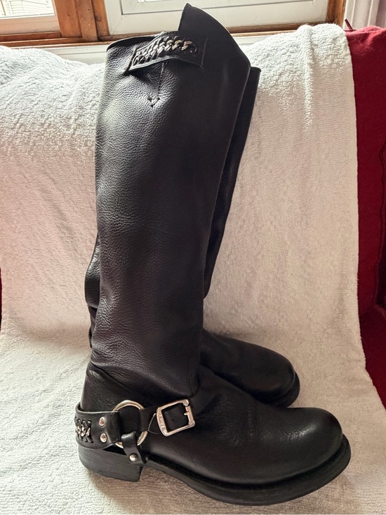 Frye Shoes - Frye Black Leather Harness Jenna  Knee-High  Boots
